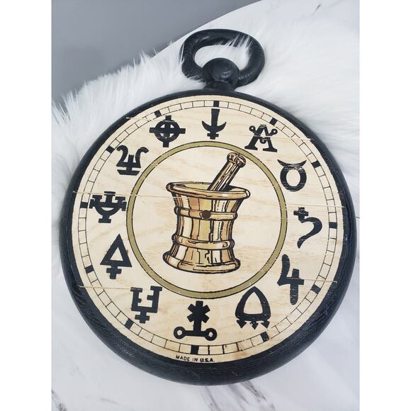 Vintage 1960s‎ KLEIN Pharmacy RX Alchemy Symbols Brass Clock With Dome Glass - Picture 7 of 7